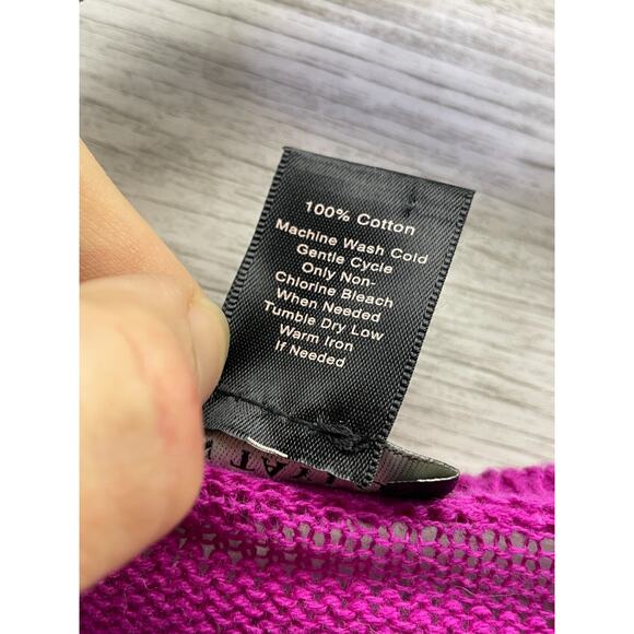 Ann Taylor Sweater Size S Womens Fuchsia Long Sleeve Lightweight Cotton - Picture 4 of 8